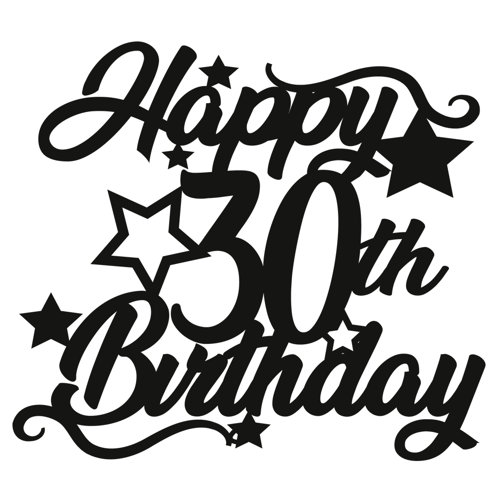 30th Birthday - Numbered - Cake Topper - The Create Studio