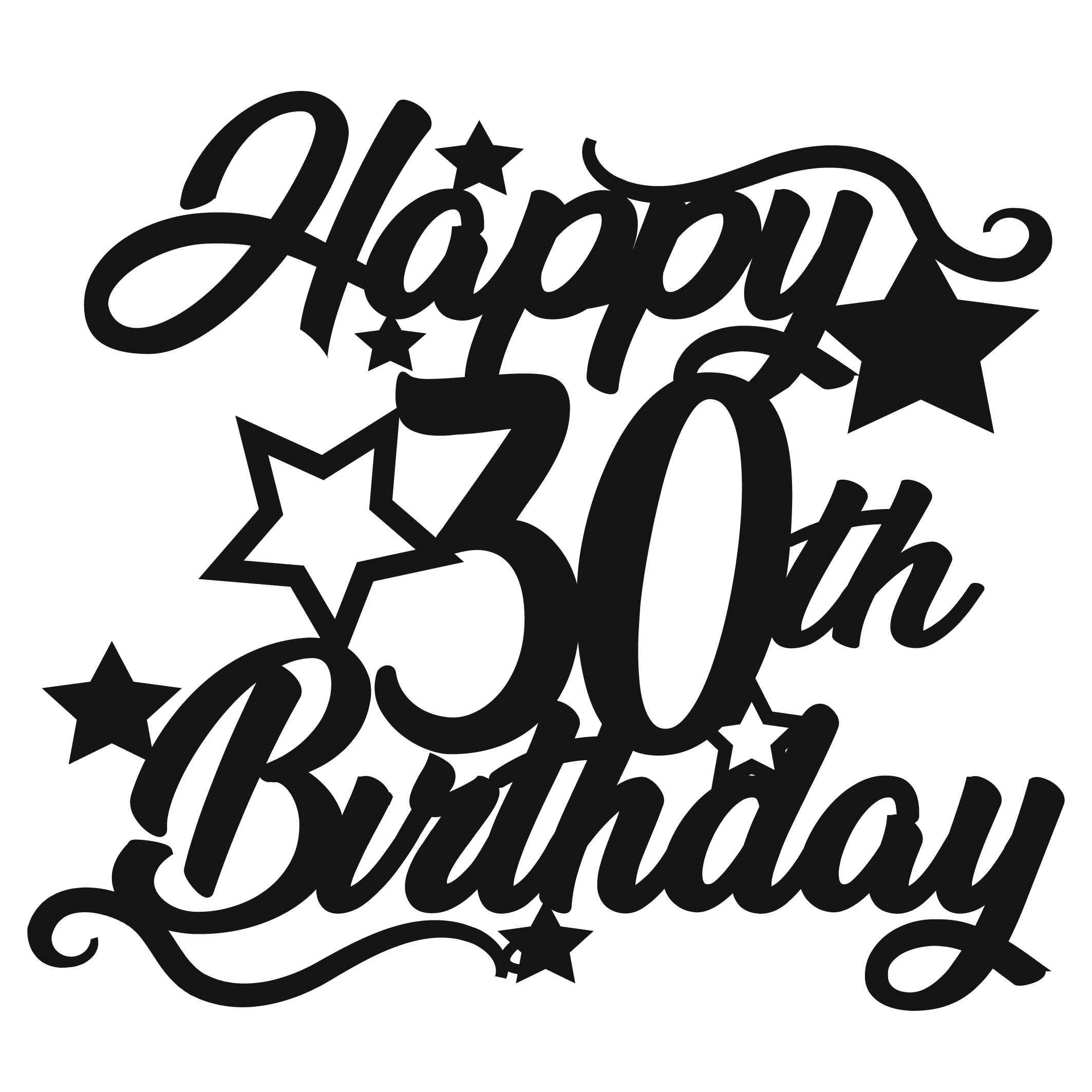 30th Birthday - Numbered - Cake Topper - The Create Studio