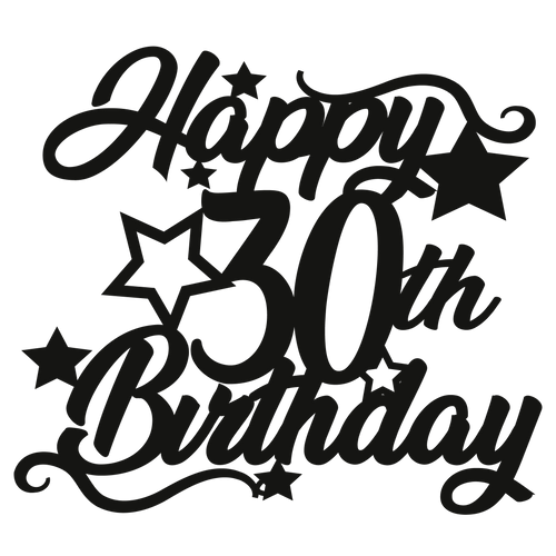 30th Birthday - Numbered - Cake Topper - The Create Studio