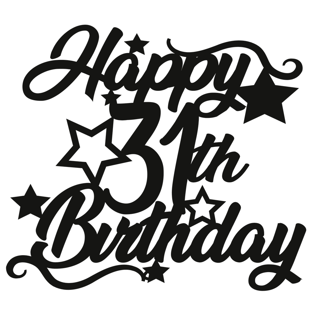 31st Birthday - Numbered - Cake Topper - The Create Studio