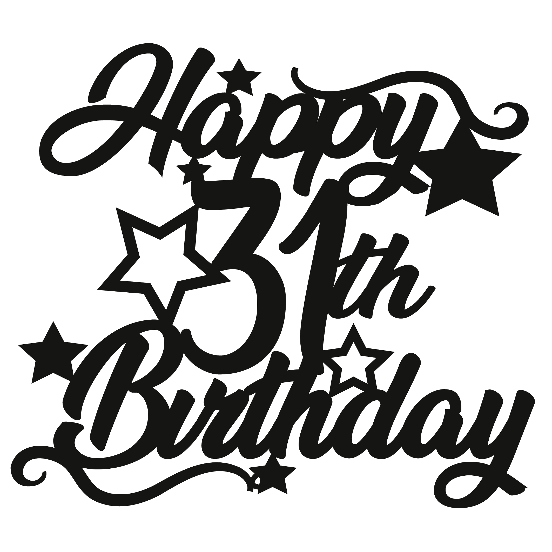 31st Birthday - Numbered - Cake Topper - The Create Studio