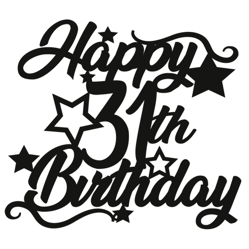 31st Birthday - Numbered - Cake Topper - The Create Studio