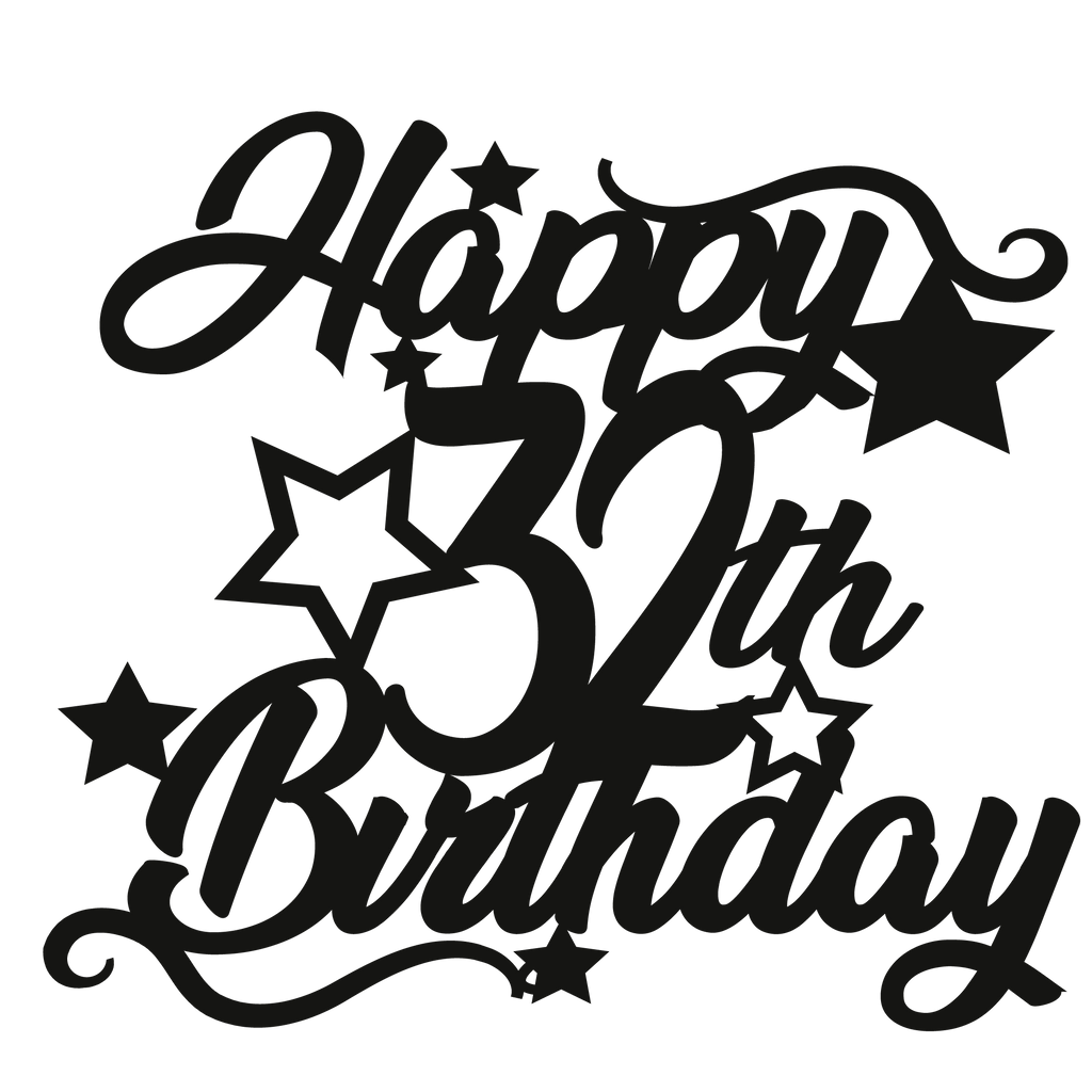 32nd Birthday - Numbered - Cake Topper - The Create Studio