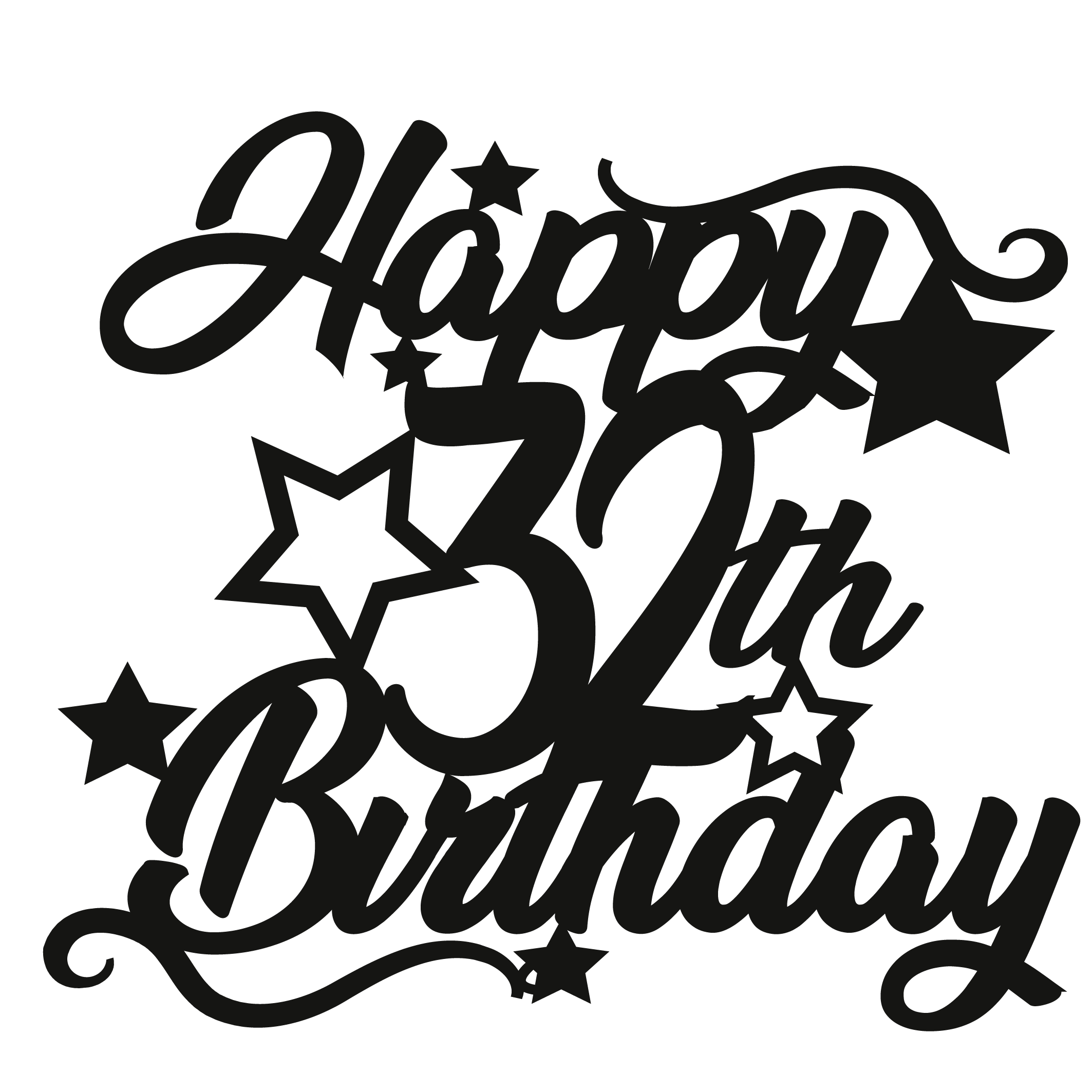 32nd Birthday - Numbered - Cake Topper - The Create Studio
