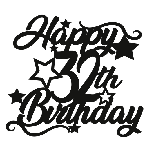 32nd Birthday - Numbered - Cake Topper - The Create Studio