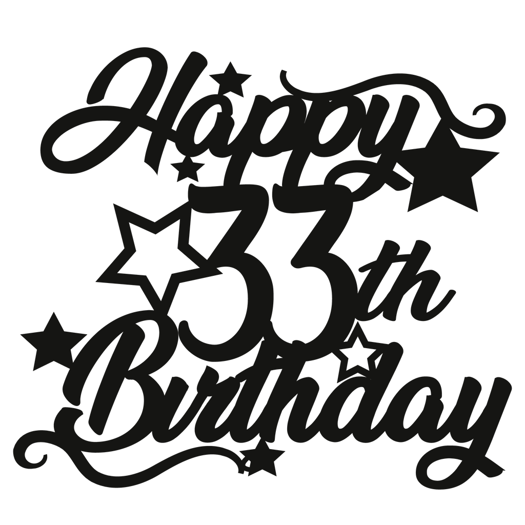 33rd Birthday - Numbered - Cake Topper - The Create Studio