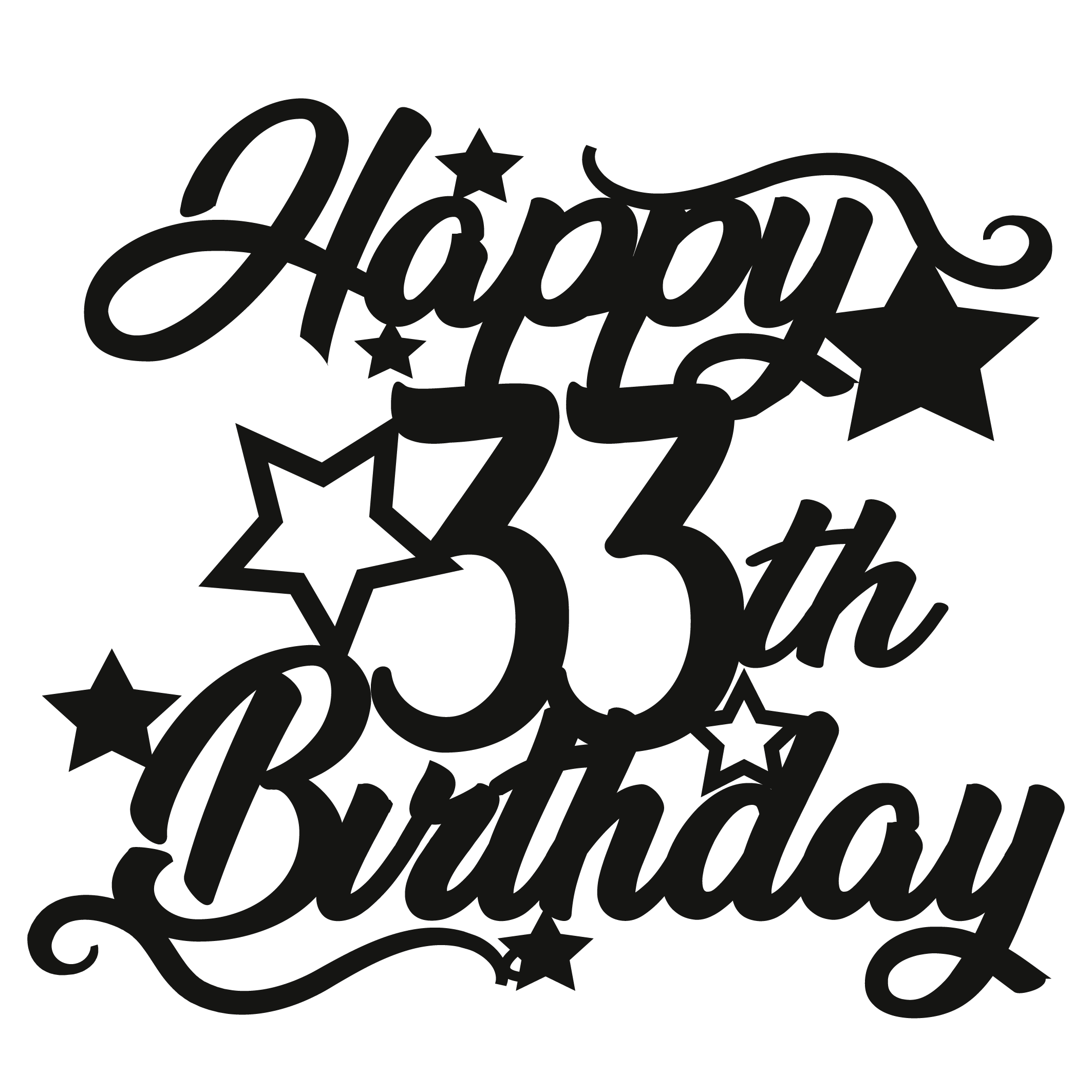 33rd Birthday - Numbered - Cake Topper - The Create Studio