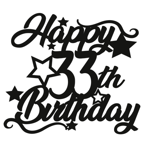 33rd Birthday - Numbered - Cake Topper - The Create Studio