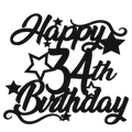 34th Birthday - Numbered - Cake Topper - The Create Studio