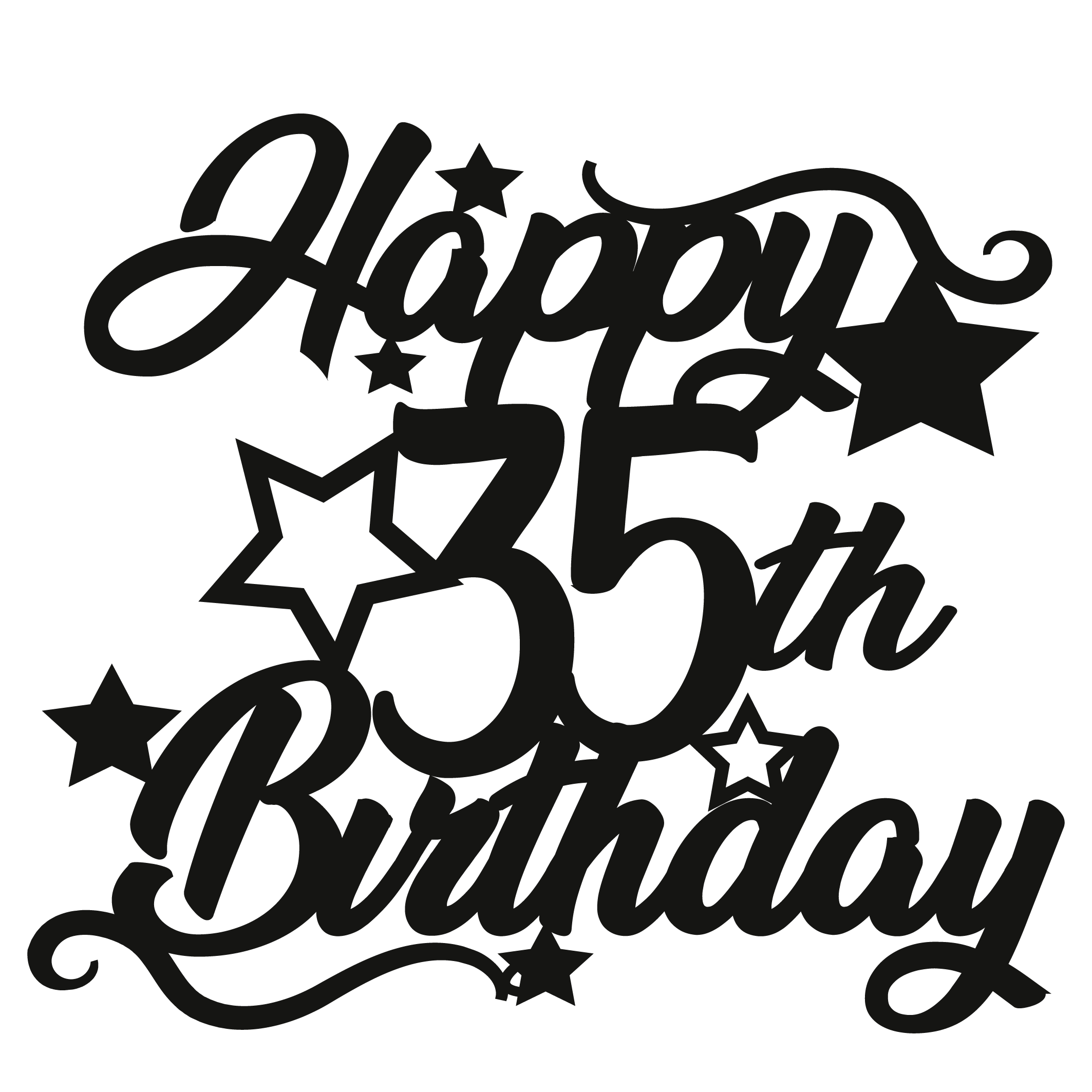 35th Birthday - Numbered - Cake Topper - The Create Studio