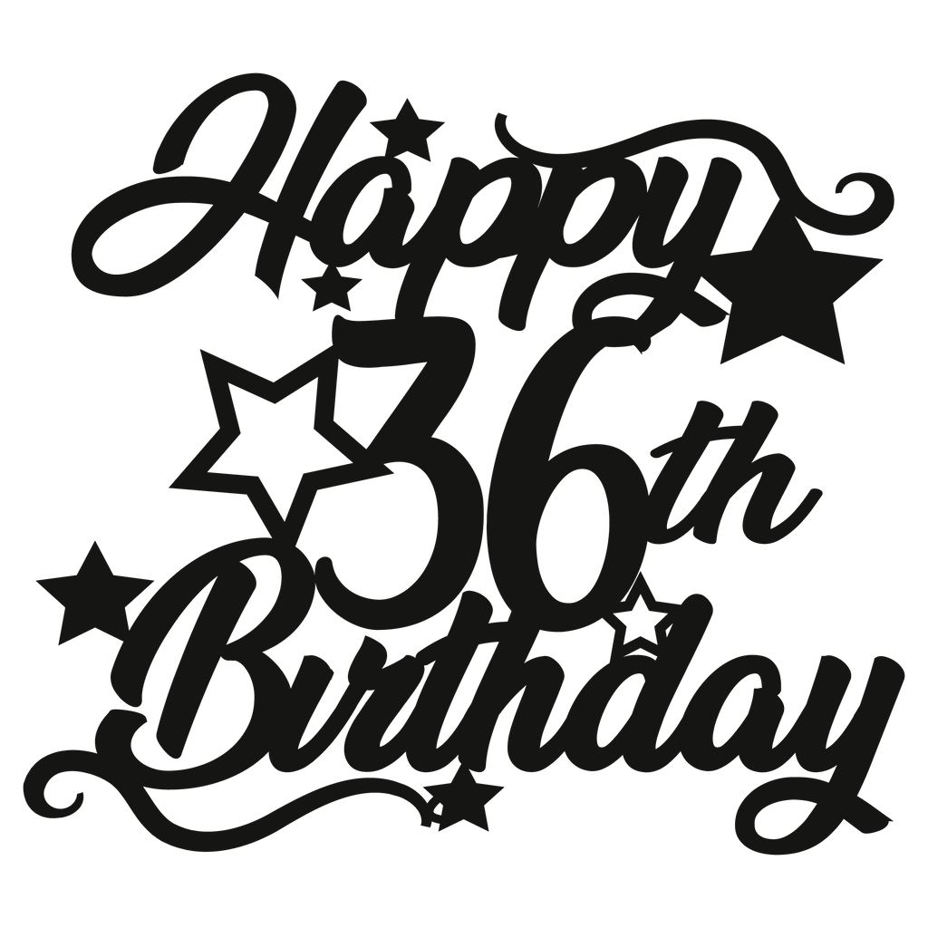 36th Birthday - Numbered - Cake Topper - The Create Studio