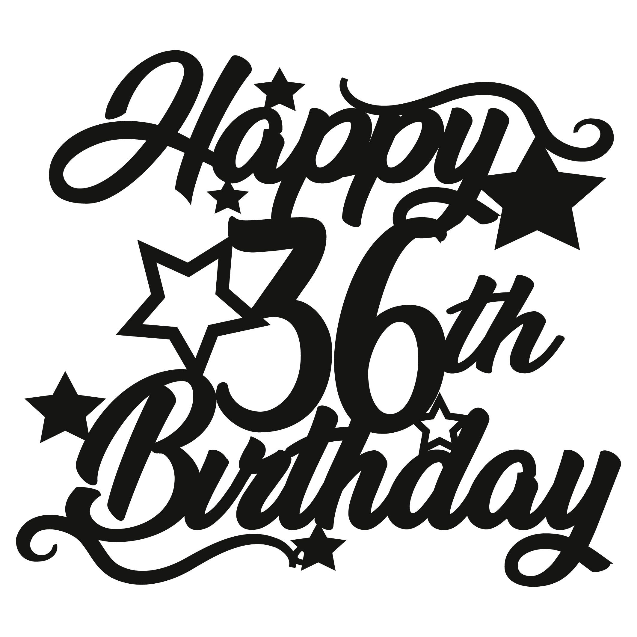 36th Birthday - Numbered - Cake Topper - The Create Studio