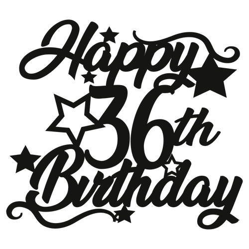 36th Birthday - Numbered - Cake Topper - The Create Studio
