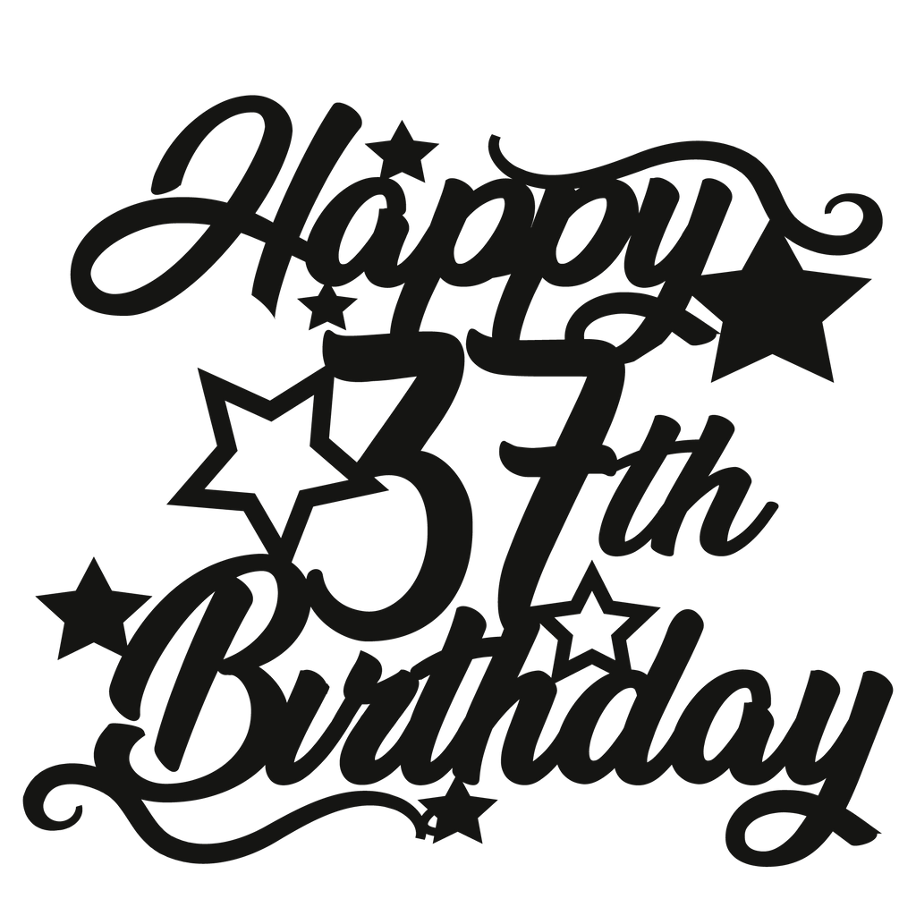 37th Birthday - Numbered - Cake Topper - The Create Studio