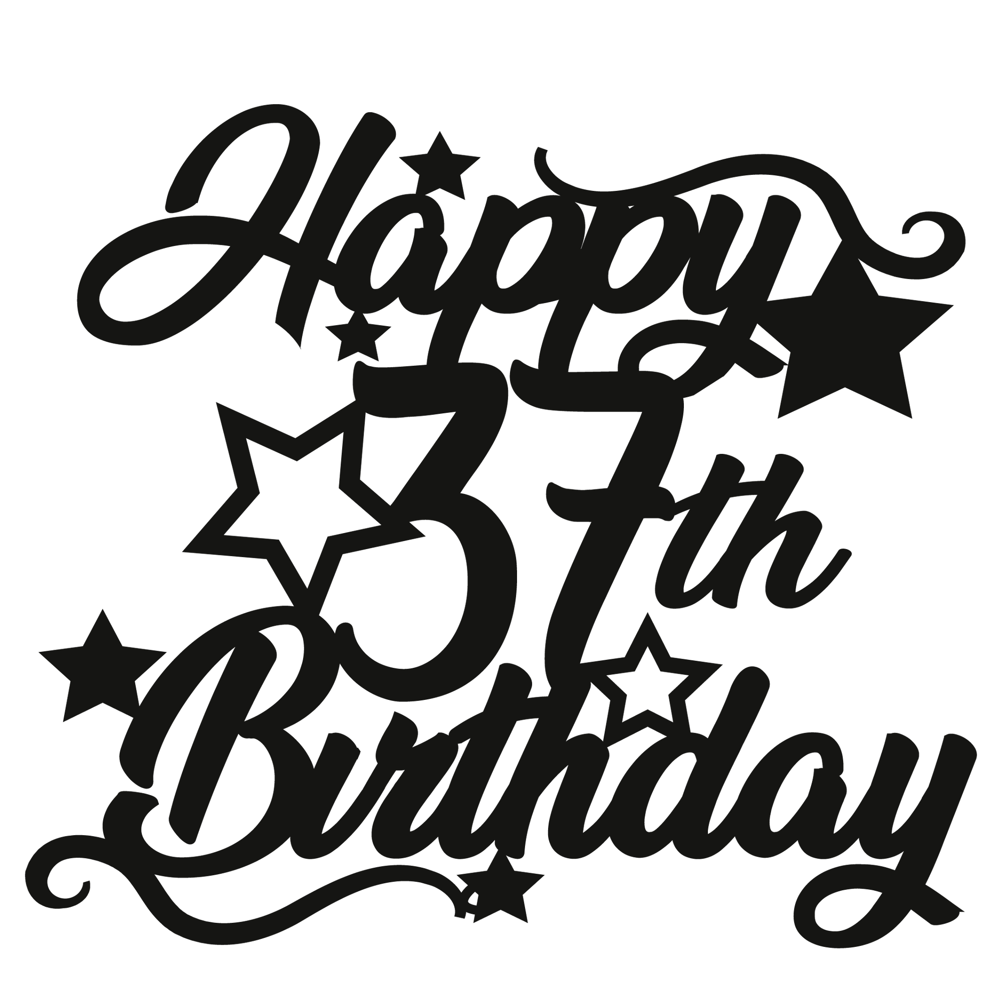 37th Birthday - Numbered - Cake Topper - The Create Studio