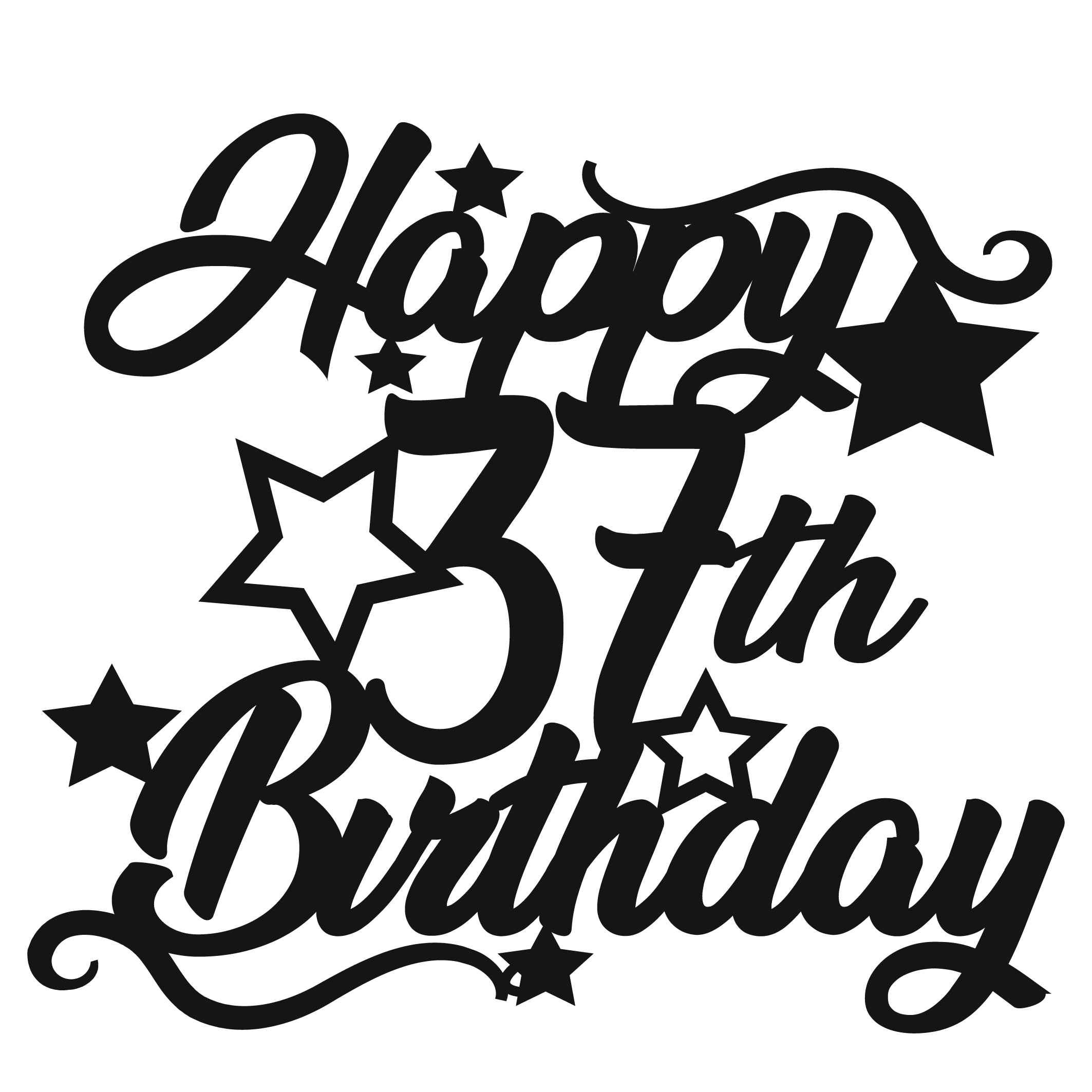 37th Birthday - Numbered - Cake Topper - The Create Studio