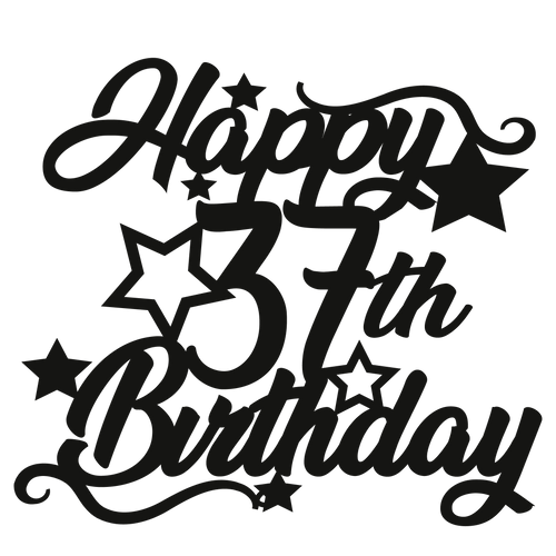 37th Birthday - Numbered - Cake Topper - The Create Studio