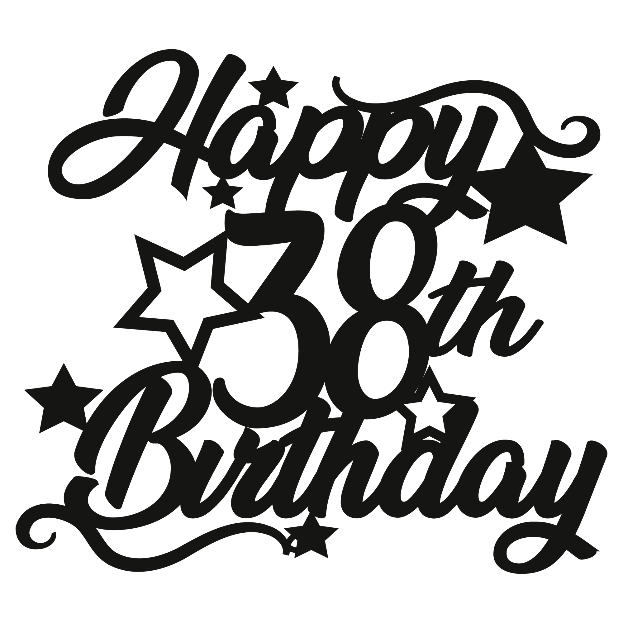38th Birthday - Numbered - Cake Topper - The Create Studio