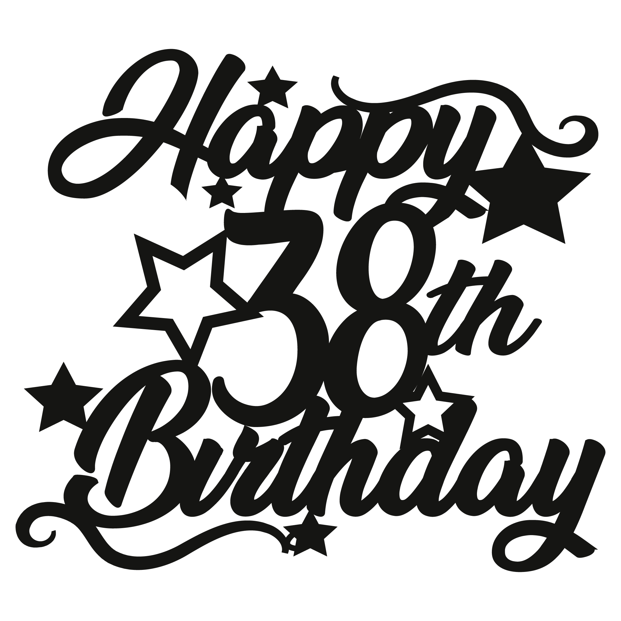 38th Birthday - Numbered - Cake Topper - The Create Studio