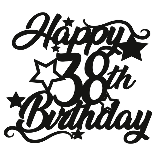 38th Birthday - Numbered - Cake Topper - The Create Studio