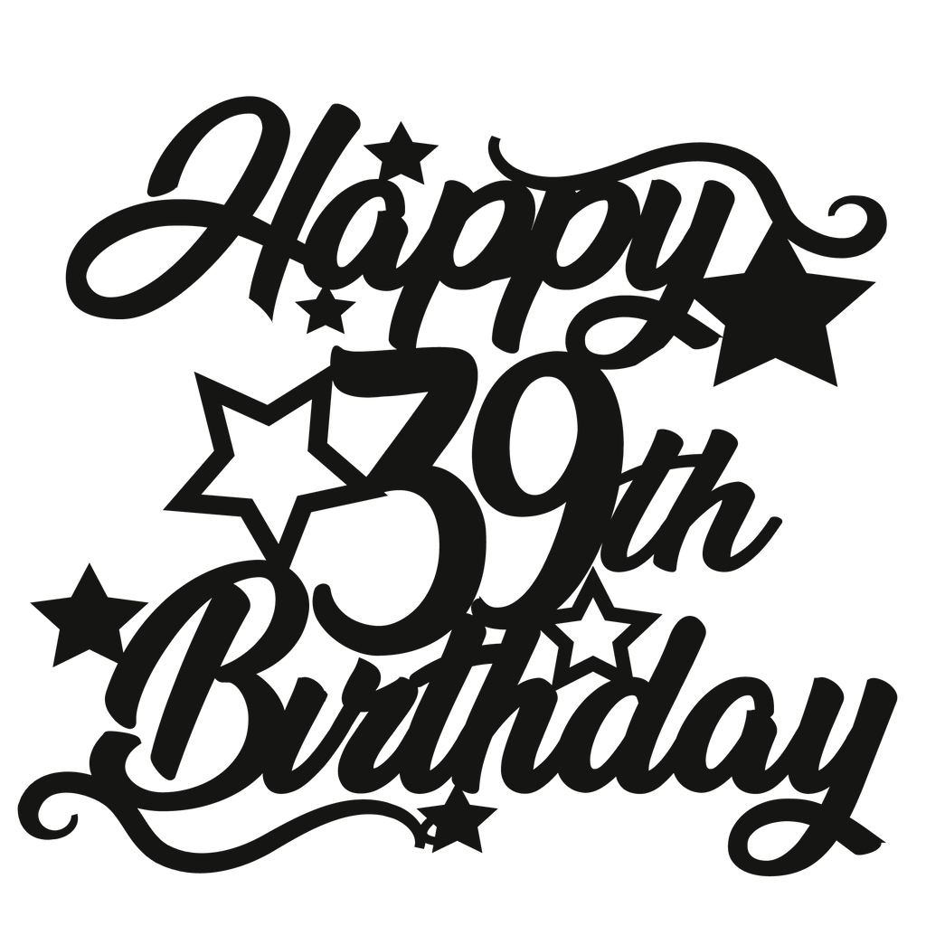 39th Birthday - Numbered - Cake Topper - The Create Studio