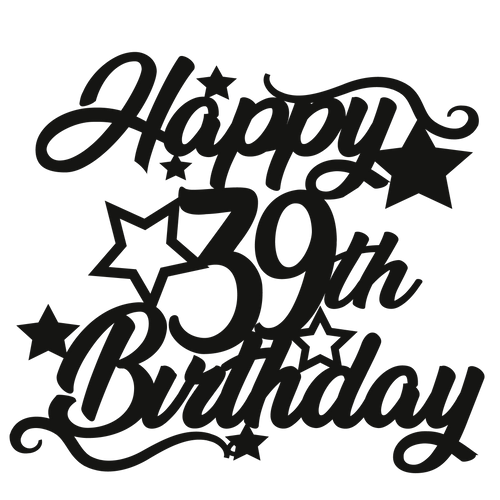 39th Birthday - Numbered - Cake Topper - The Create Studio