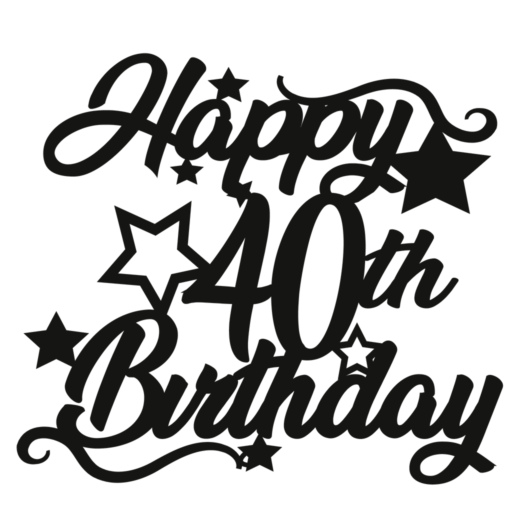 40th Birthday - Numbered - Cake Topper - The Create Studio