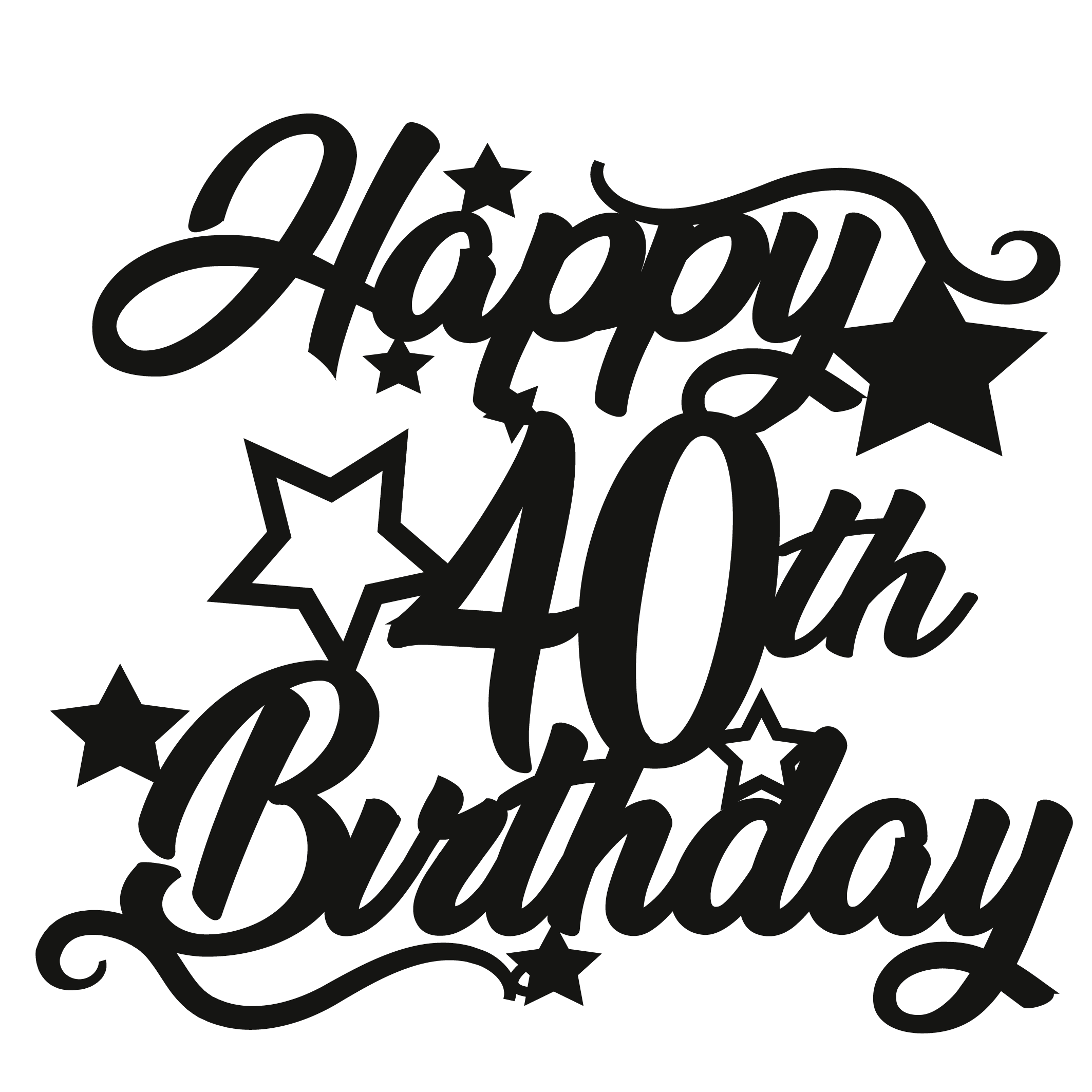 40th Birthday - Numbered - Cake Topper - The Create Studio
