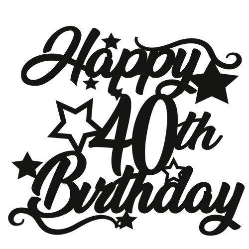 40th Birthday - Numbered - Cake Topper - The Create Studio