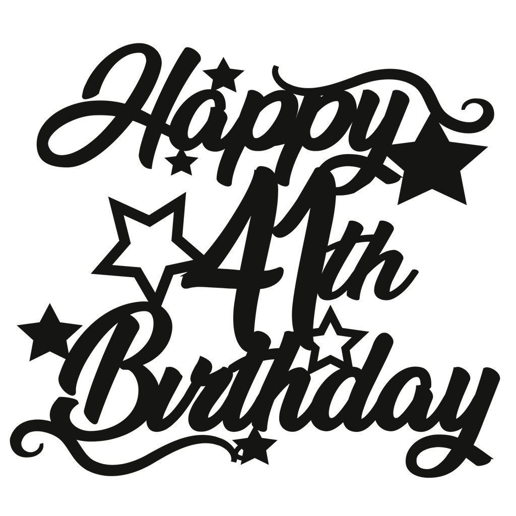 41st Birthday - Numbered - Cake Topper - The Create Studio
