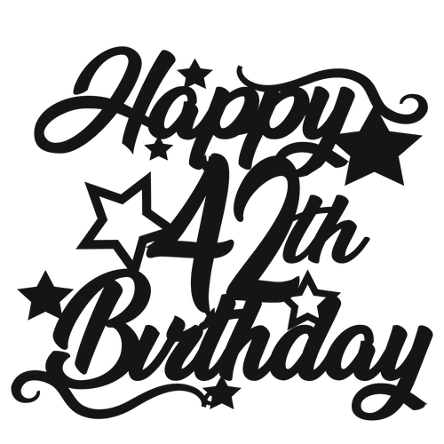 42nd Birthday - Numbered - Cake Topper - The Create Studio