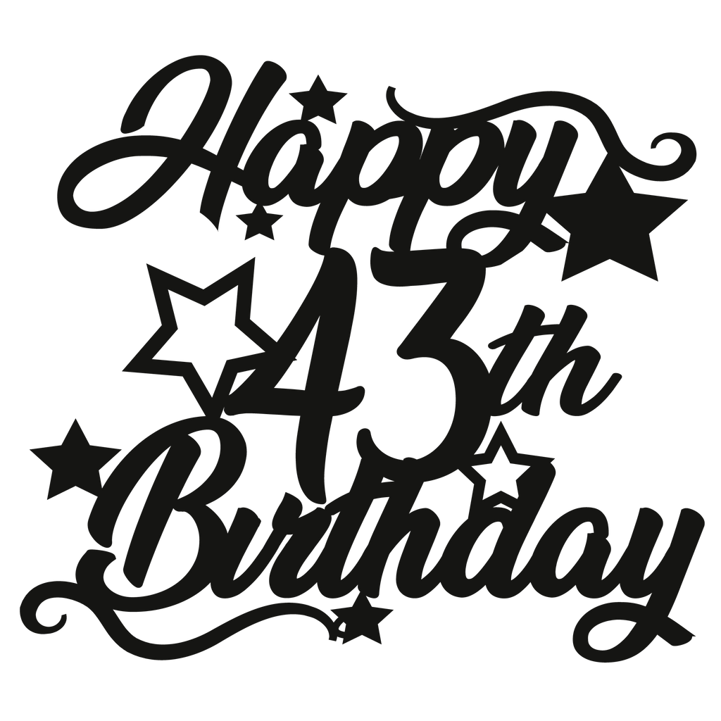 43rd Birthday - Numbered - Cake Topper - The Create Studio