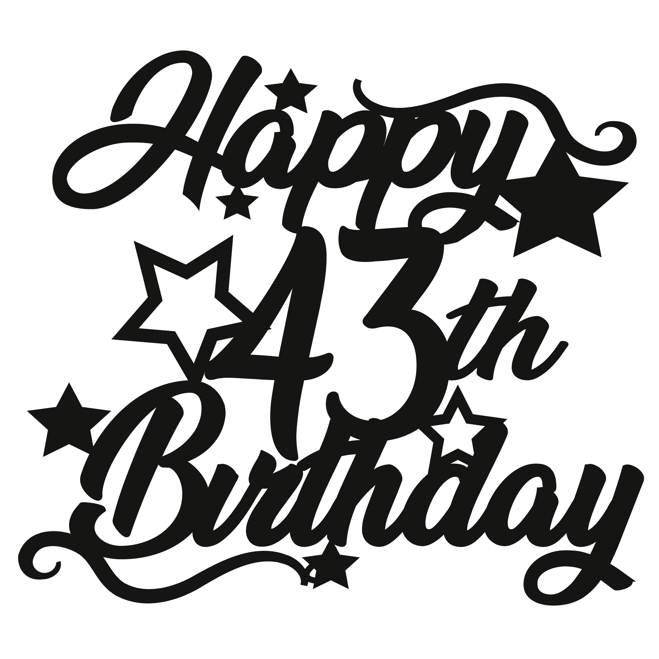 43rd Birthday - Numbered - Cake Topper - The Create Studio