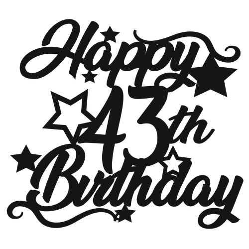 43rd Birthday - Numbered - Cake Topper - The Create Studio