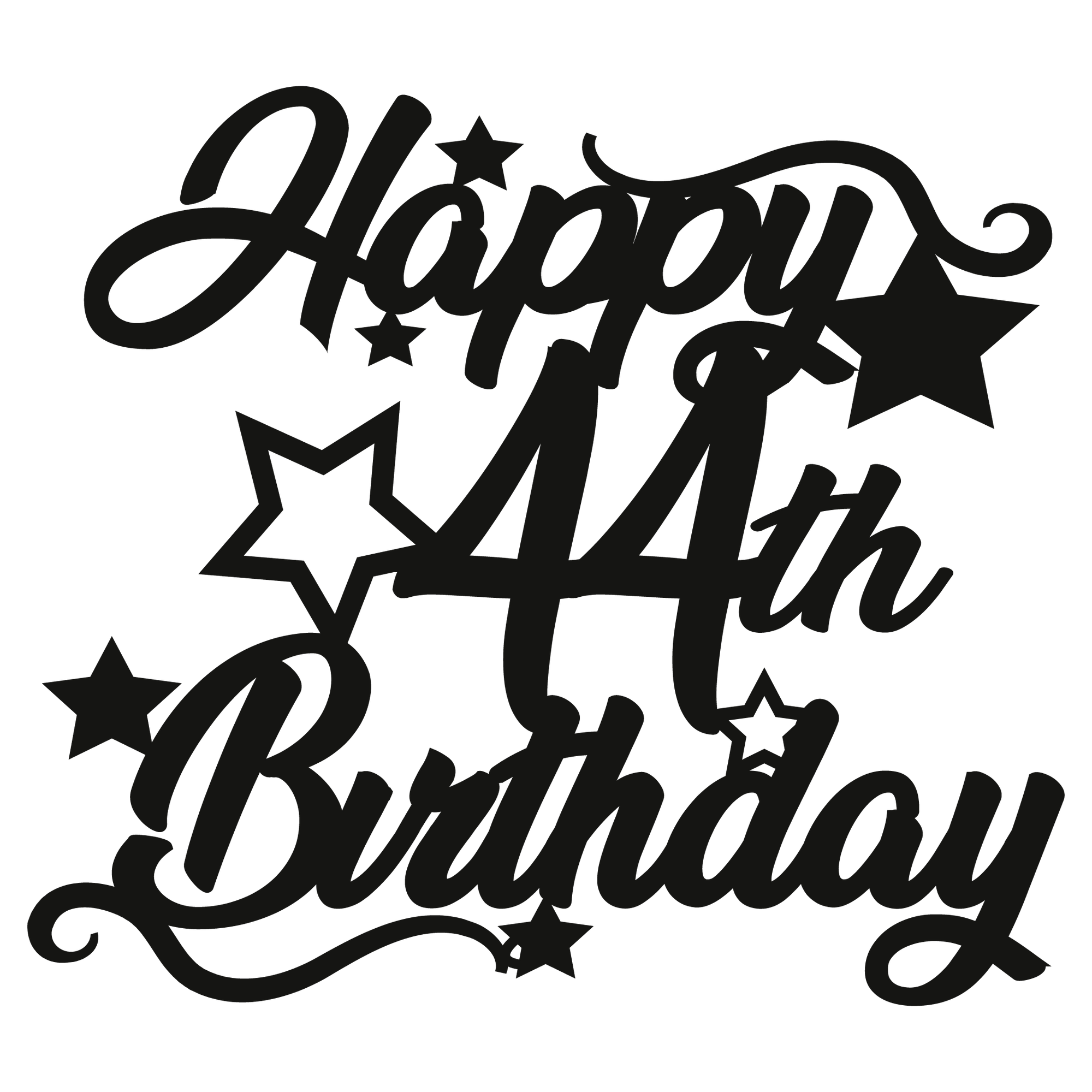 44th Birthday - Numbered - Cake Topper - The Create Studio
