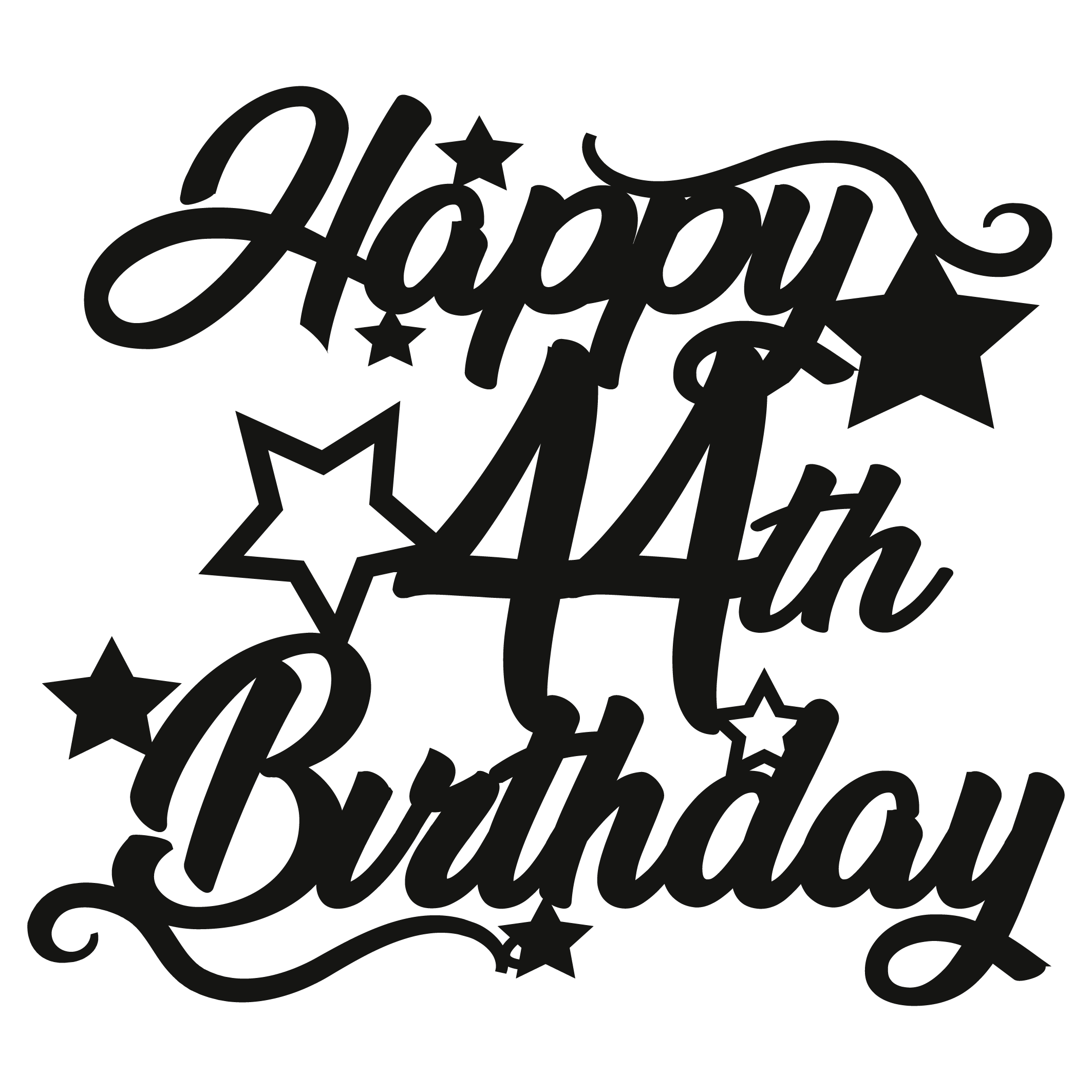 44th Birthday - Numbered - Cake Topper - The Create Studio