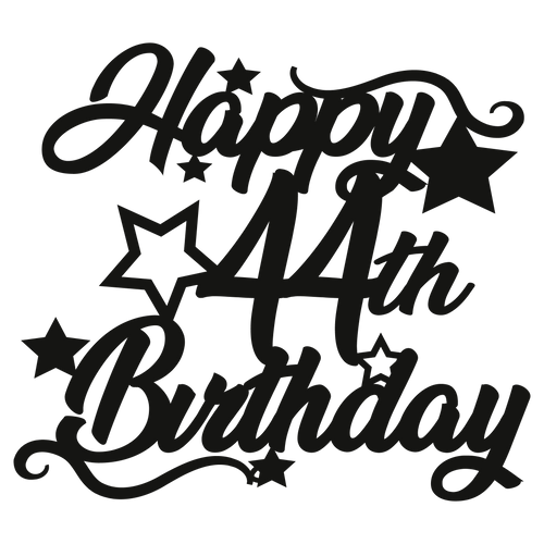 44th Birthday - Numbered - Cake Topper - The Create Studio