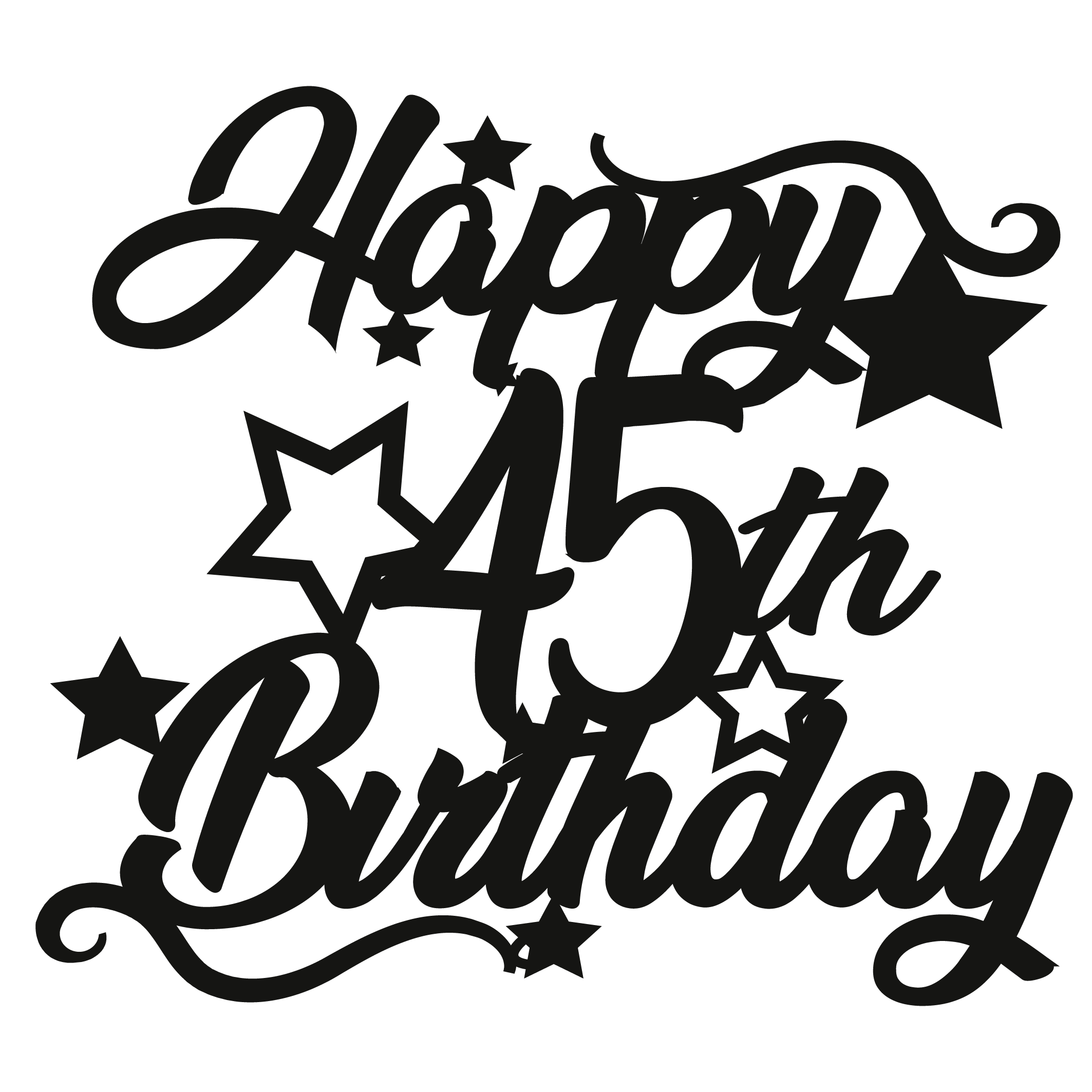 45th Birthday - Numbered - Cake Topper - The Create Studio