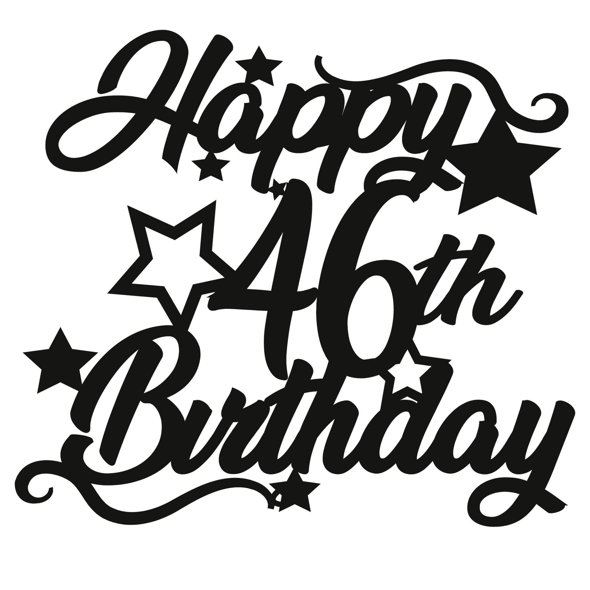 46th Birthday - Numbered - Cake Topper - The Create Studio