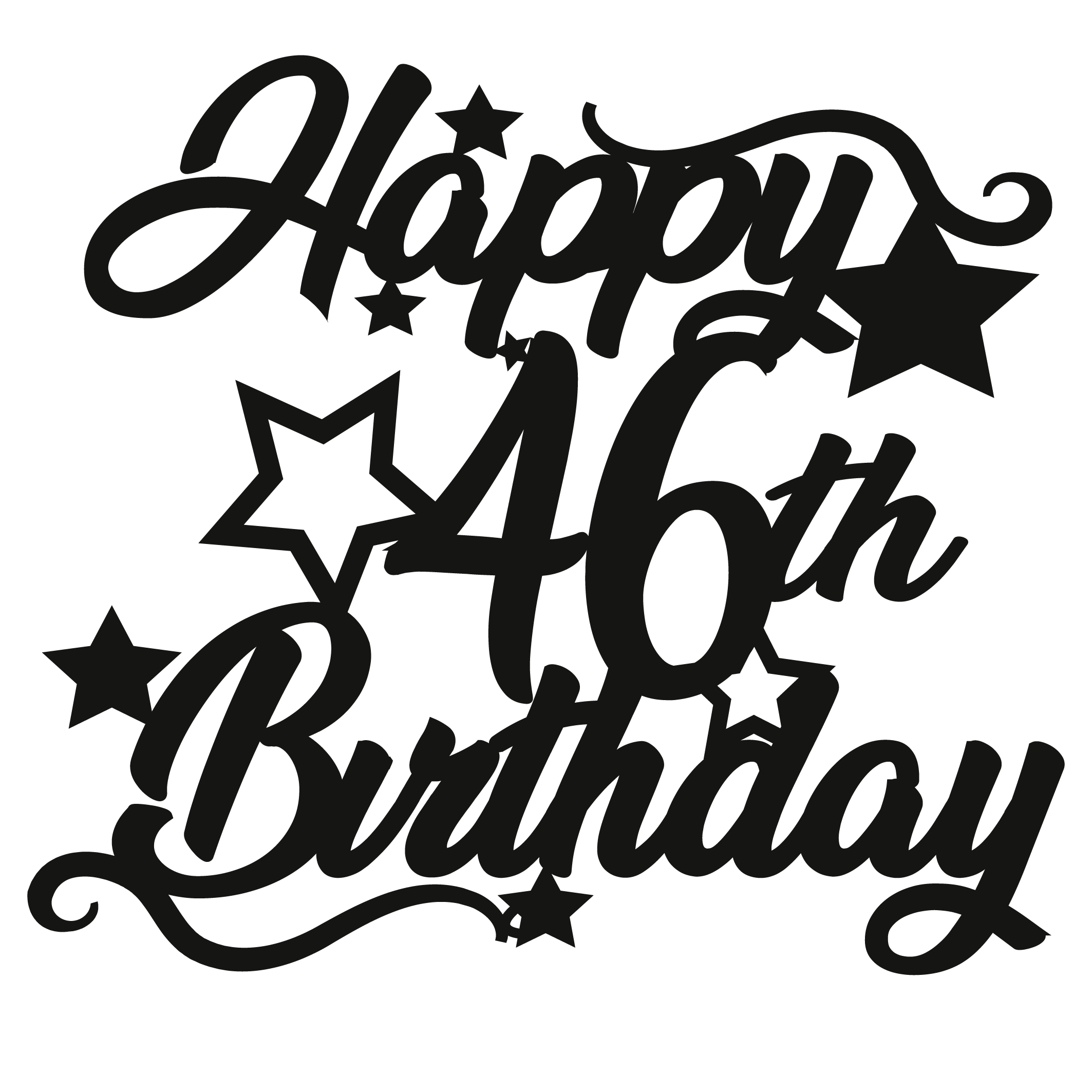 46th Birthday - Numbered - Cake Topper - The Create Studio