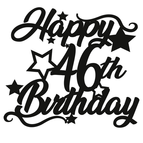46th Birthday - Numbered - Cake Topper - The Create Studio