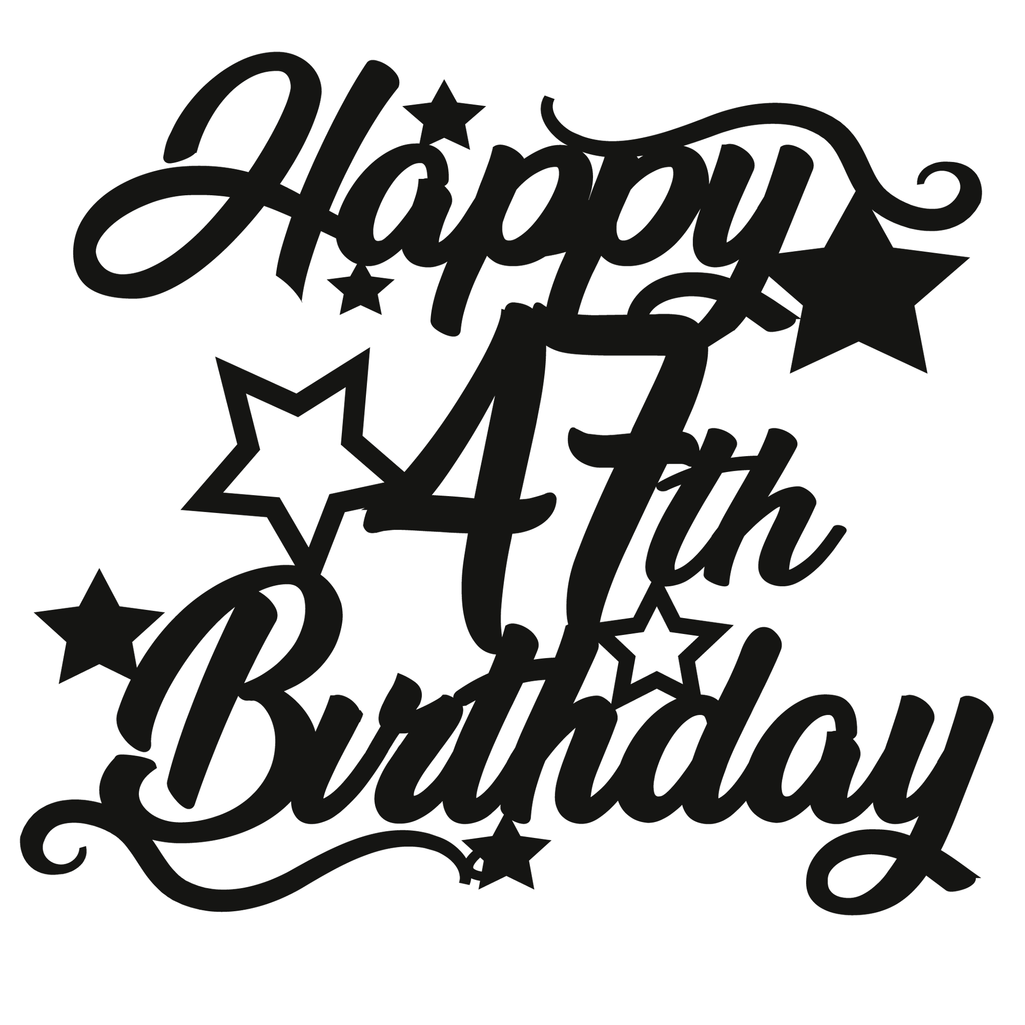 47th Birthday - Numbered - Cake Topper - The Create Studio