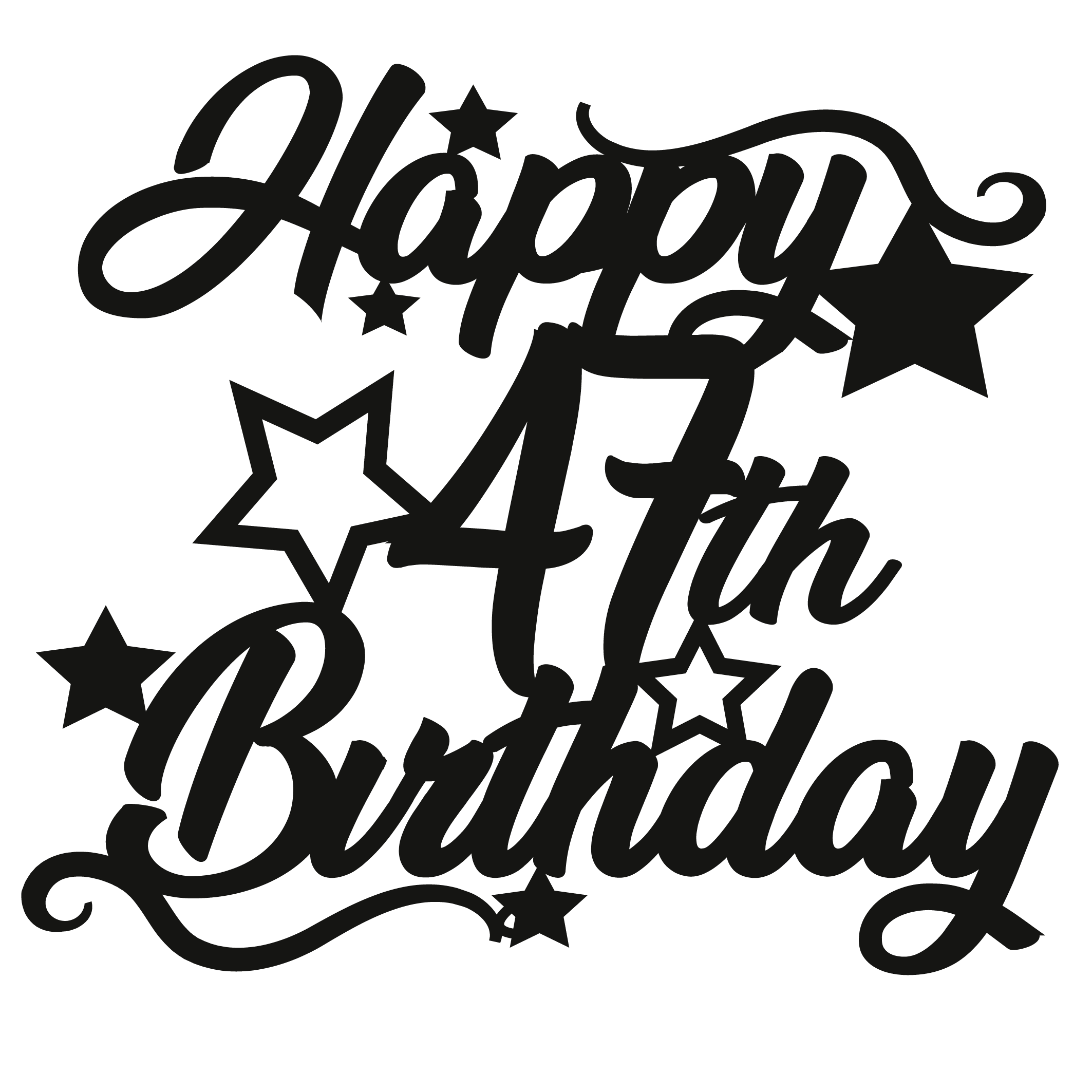 47th Birthday - Numbered - Cake Topper - The Create Studio