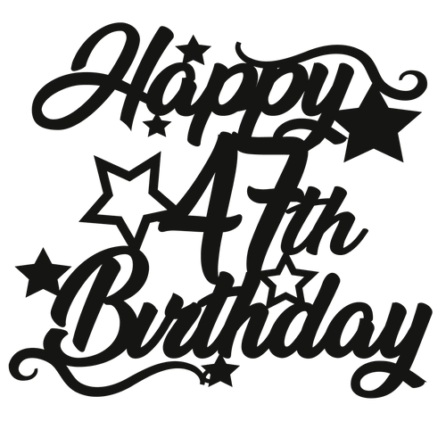 47th Birthday - Numbered - Cake Topper - The Create Studio