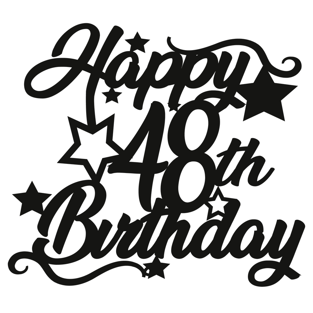 48th Birthday - Numbered - Cake Topper - The Create Studio