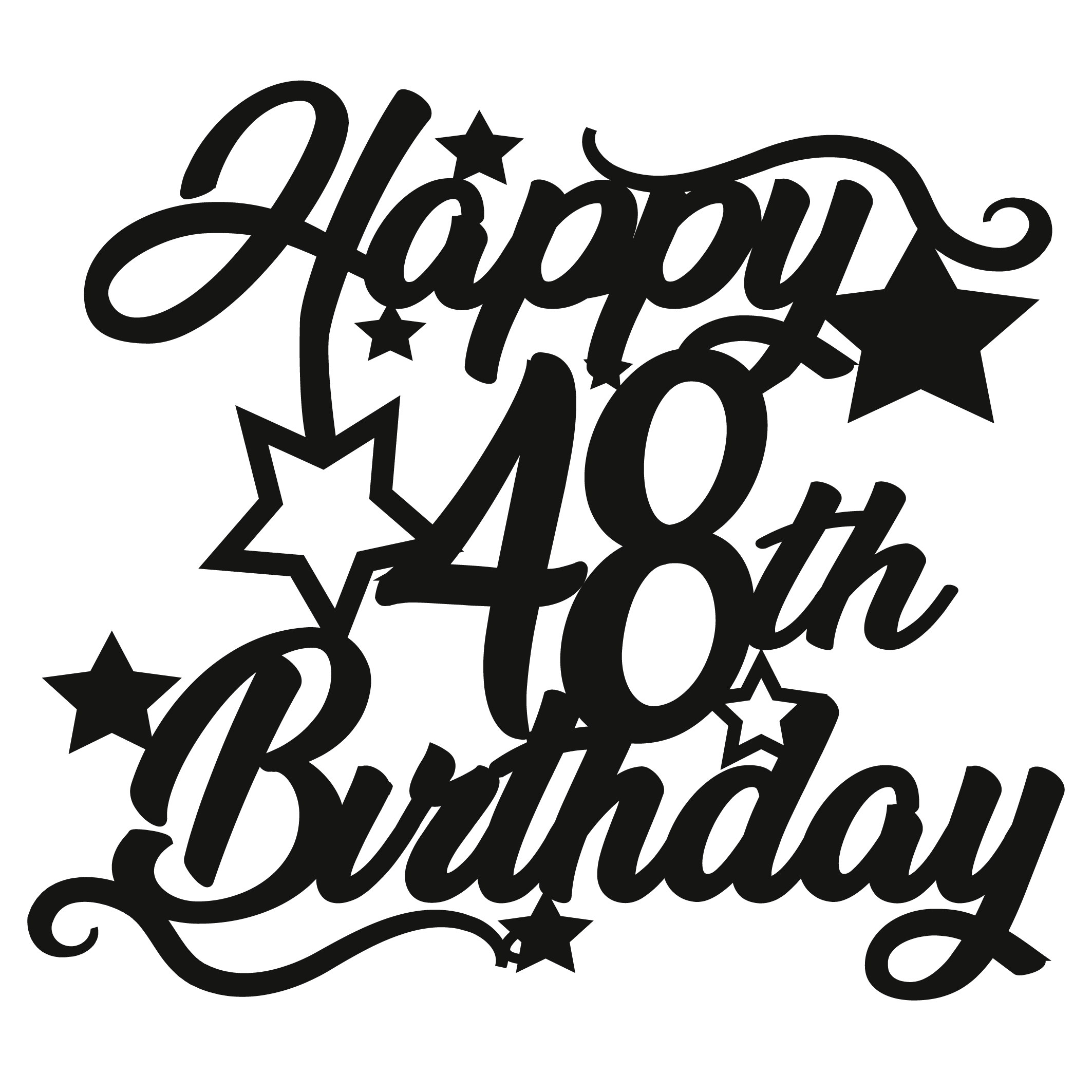 48th Birthday - Numbered - Cake Topper - The Create Studio