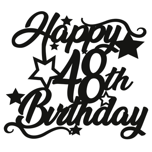 48th Birthday - Numbered - Cake Topper - The Create Studio