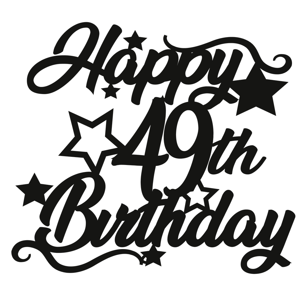 49th Birthday - Numbered - Cake Topper - The Create Studio