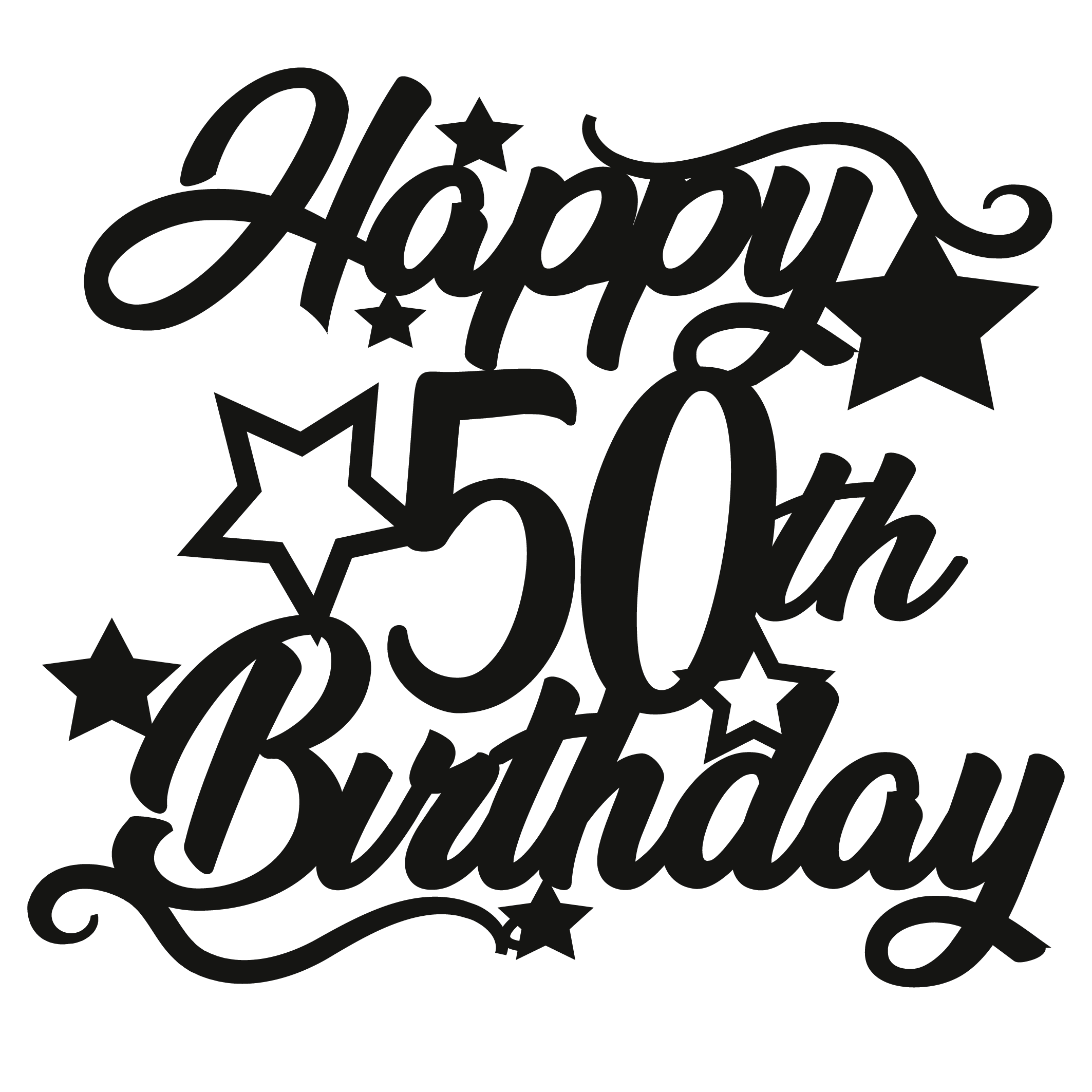 50th Birthday - Numbered - Cake Topper - The Create Studio