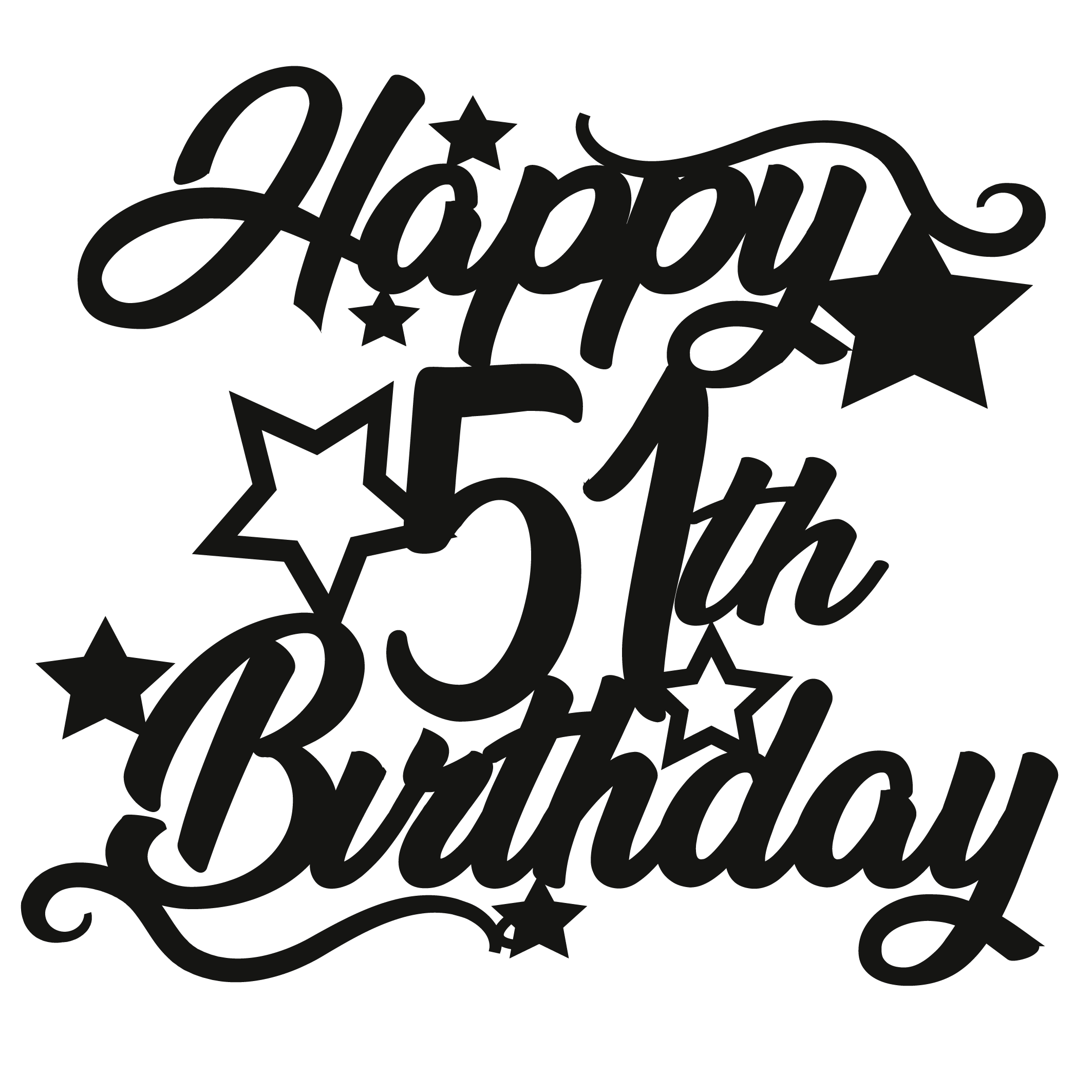 51st Birthday - Numbered - Cake Topper - The Create Studio